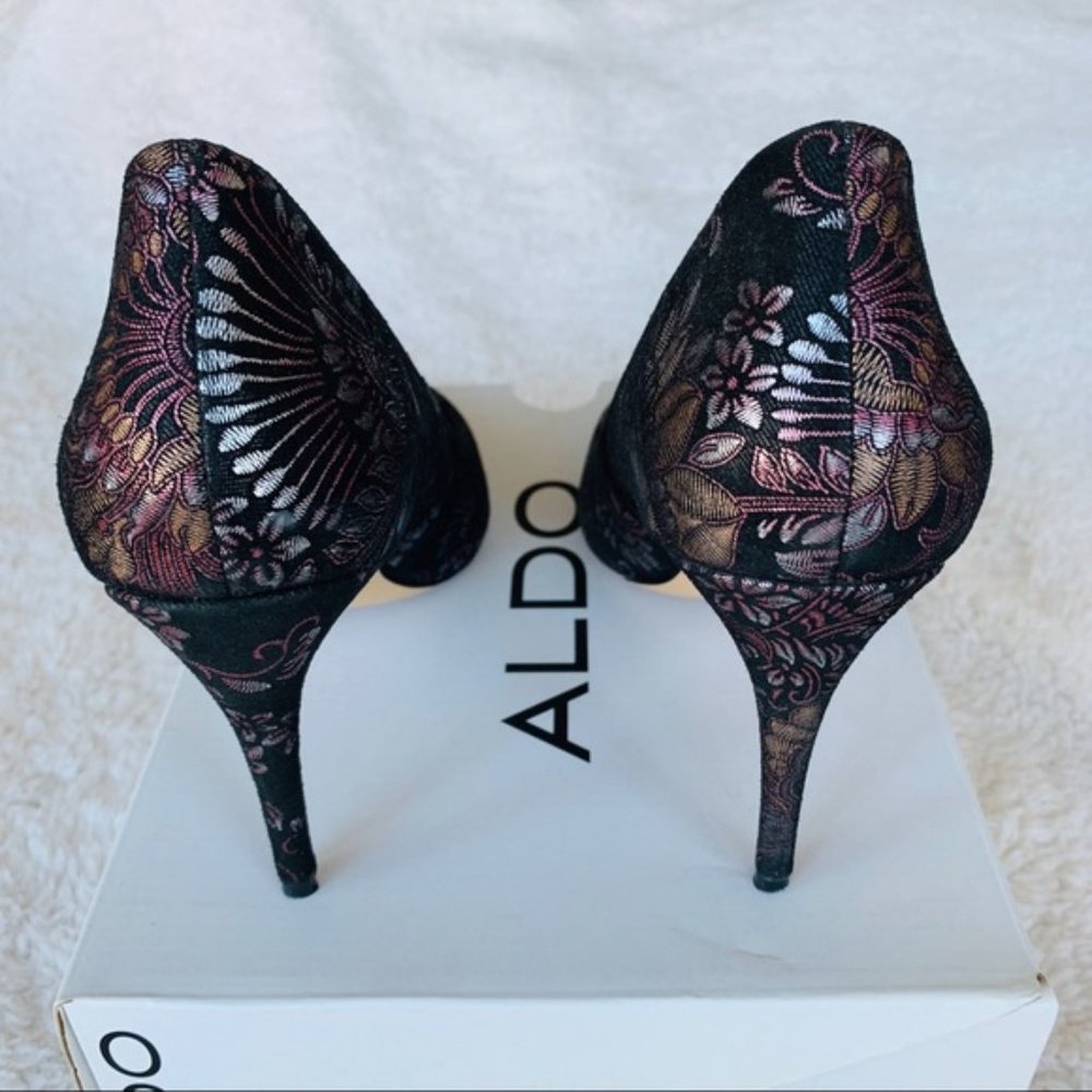 Aldo Uloaviel Pointed Toe Floral Print Heels -7(37.5) - Picture 8 of 10
